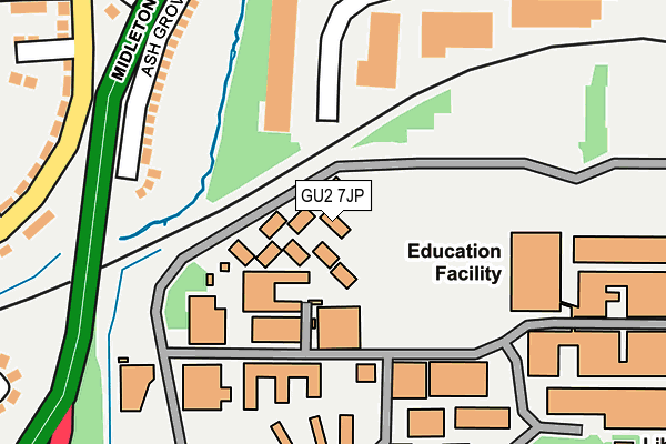 GU2 7JP map - OS OpenMap – Local (Ordnance Survey) GU2 7JP map - OS OpenMap – Local (Ordnance Survey)