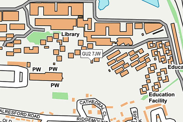GU2 7JW map - OS OpenMap – Local (Ordnance Survey) GU2 7JW map - OS OpenMap – Local (Ordnance Survey)