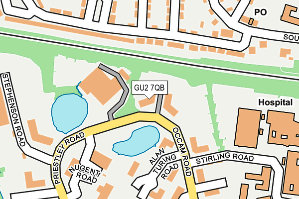 GU2 7QB map - OS OpenMap – Local (Ordnance Survey) GU2 7QB map - OS OpenMap – Local (Ordnance Survey)