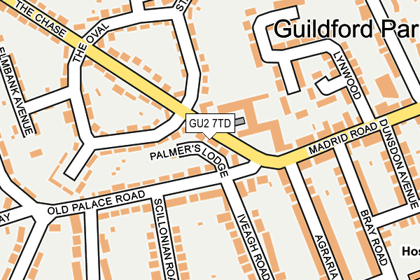 GU2 7TD map - OS OpenMap – Local (Ordnance Survey) GU2 7TD map - OS OpenMap – Local (Ordnance Survey)