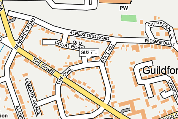 GU2 7TJ map - OS OpenMap – Local (Ordnance Survey) GU2 7TJ map - OS OpenMap – Local (Ordnance Survey)