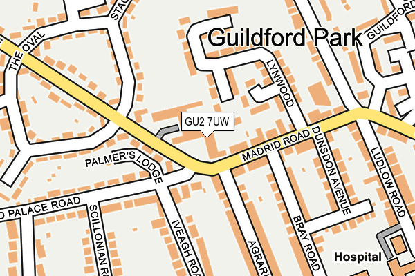 GU2 7UW map - OS OpenMap – Local (Ordnance Survey) GU2 7UW map - OS OpenMap – Local (Ordnance Survey)