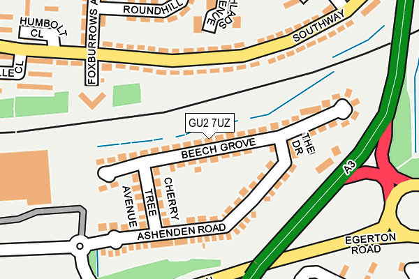 GU2 7UZ map - OS OpenMap – Local (Ordnance Survey) GU2 7UZ map - OS OpenMap – Local (Ordnance Survey)