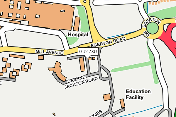 GU2 7XU map - OS OpenMap – Local (Ordnance Survey) GU2 7XU map - OS OpenMap – Local (Ordnance Survey)