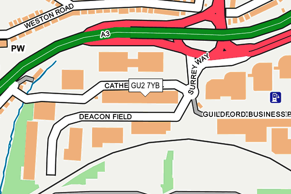 GU2 7YB map - OS OpenMap – Local (Ordnance Survey) GU2 7YB map - OS OpenMap – Local (Ordnance Survey)