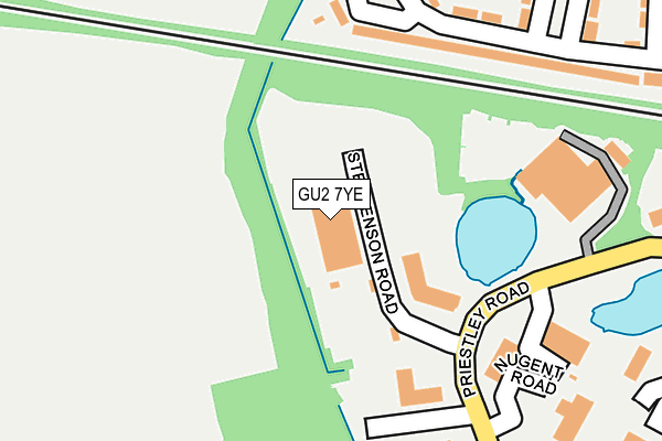 GU2 7YE map - OS OpenMap – Local (Ordnance Survey) GU2 7YE map - OS OpenMap – Local (Ordnance Survey)