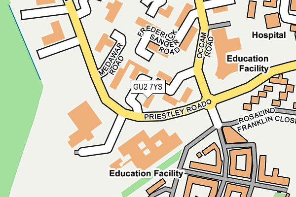 GU2 7YS map - OS OpenMap – Local (Ordnance Survey) GU2 7YS map - OS OpenMap – Local (Ordnance Survey)