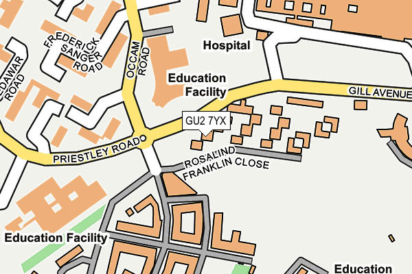 GU2 7YX map - OS OpenMap – Local (Ordnance Survey) GU2 7YX map - OS OpenMap – Local (Ordnance Survey)