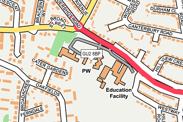 GU2 8BP map - OS OpenMap – Local (Ordnance Survey) GU2 8BP map - OS OpenMap – Local (Ordnance Survey)