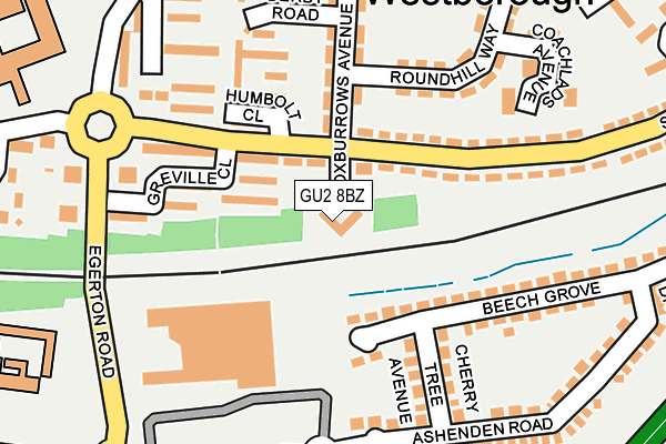 GU2 8BZ map - OS OpenMap – Local (Ordnance Survey) GU2 8BZ map - OS OpenMap – Local (Ordnance Survey)