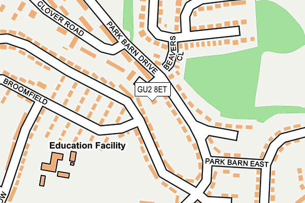 GU2 8ET map - OS OpenMap – Local (Ordnance Survey) GU2 8ET map - OS OpenMap – Local (Ordnance Survey)