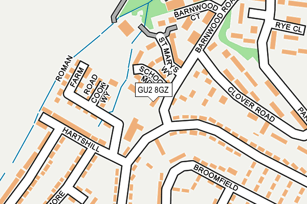 GU2 8GZ map - OS OpenMap – Local (Ordnance Survey) GU2 8GZ map - OS OpenMap – Local (Ordnance Survey)