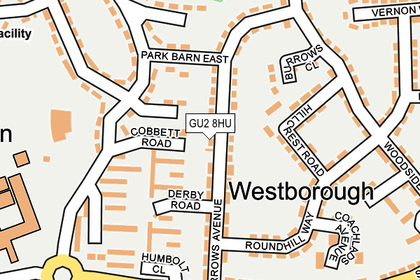 GU2 8HU map - OS OpenMap – Local (Ordnance Survey)