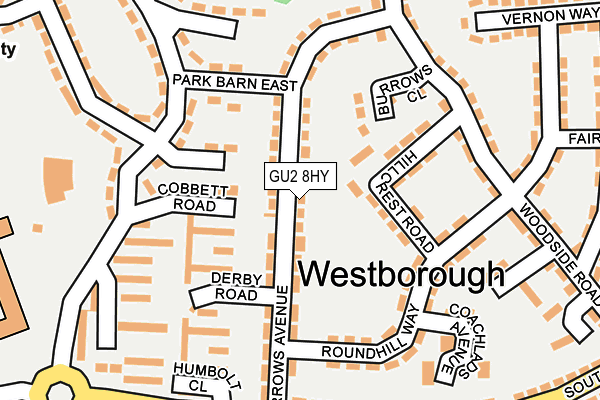GU2 8HY map - OS OpenMap – Local (Ordnance Survey) GU2 8HY map - OS OpenMap – Local (Ordnance Survey)