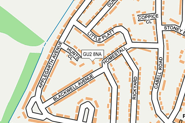 GU2 8NA map - OS OpenMap – Local (Ordnance Survey) GU2 8NA map - OS OpenMap – Local (Ordnance Survey)