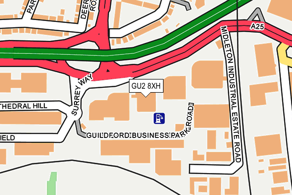 GU2 8XH map - OS OpenMap – Local (Ordnance Survey) GU2 8XH map - OS OpenMap – Local (Ordnance Survey)