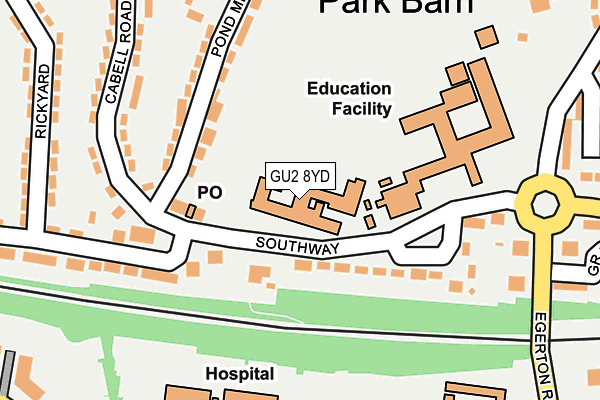 GU2 8YD map - OS OpenMap – Local (Ordnance Survey) GU2 8YD map - OS OpenMap – Local (Ordnance Survey)