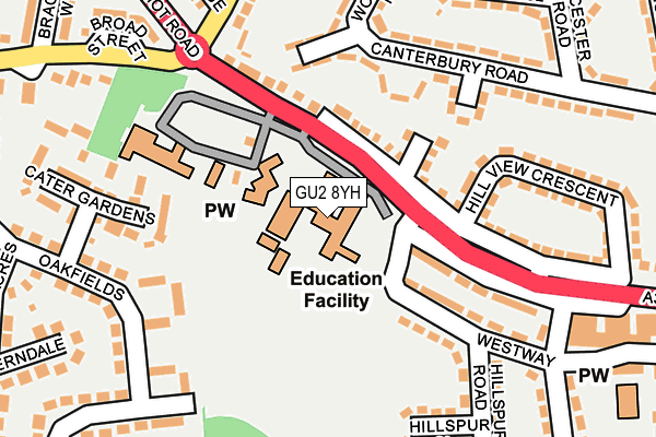 GU2 8YH map - OS OpenMap – Local (Ordnance Survey) GU2 8YH map - OS OpenMap – Local (Ordnance Survey)
