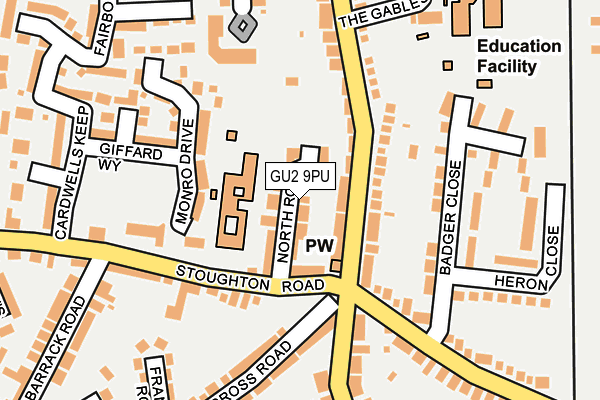 GU2 9PU map - OS OpenMap – Local (Ordnance Survey) GU2 9PU map - OS OpenMap – Local (Ordnance Survey)