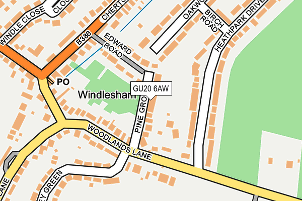 GU20 6AW map - OS OpenMap – Local (Ordnance Survey)