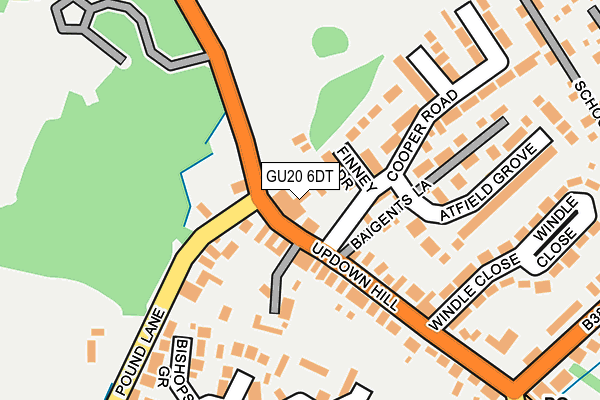 GU20 6DT map - OS OpenMap – Local (Ordnance Survey) GU20 6DT map - OS OpenMap – Local (Ordnance Survey)