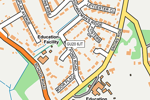 GU20 6JT map - OS OpenMap – Local (Ordnance Survey)