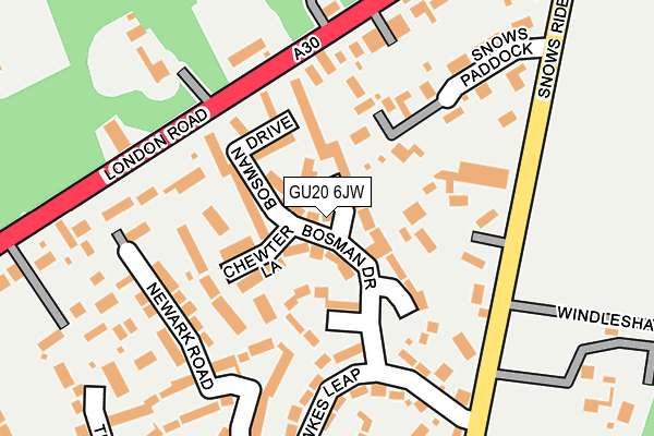GU20 6JW map - OS OpenMap – Local (Ordnance Survey)