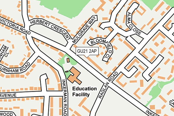 GU21 2AP map - OS OpenMap – Local (Ordnance Survey) GU21 2AP map - OS OpenMap – Local (Ordnance Survey)