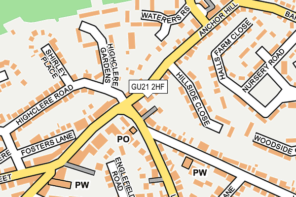 GU21 2HF map - OS OpenMap – Local (Ordnance Survey) GU21 2HF map - OS OpenMap – Local (Ordnance Survey)