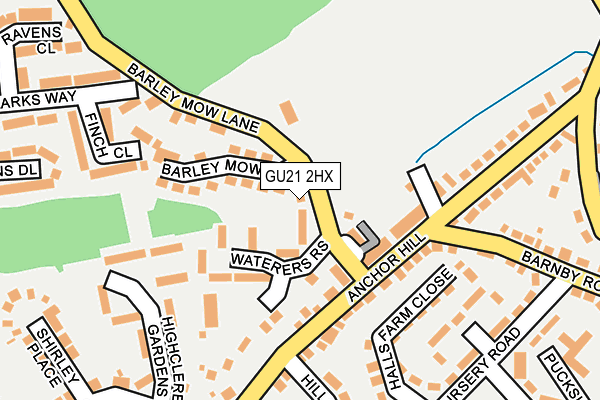 GU21 2HX map - OS OpenMap – Local (Ordnance Survey) GU21 2HX map - OS OpenMap – Local (Ordnance Survey)