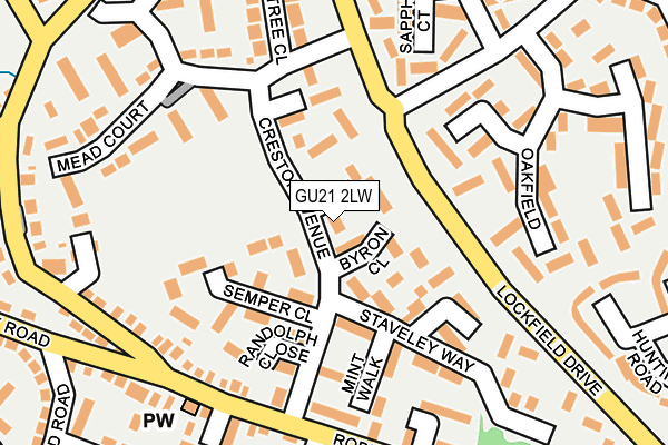 GU21 2LW map - OS OpenMap – Local (Ordnance Survey) GU21 2LW map - OS OpenMap – Local (Ordnance Survey)
