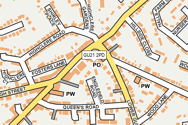 GU21 2PD map - OS OpenMap – Local (Ordnance Survey) GU21 2PD map - OS OpenMap – Local (Ordnance Survey)