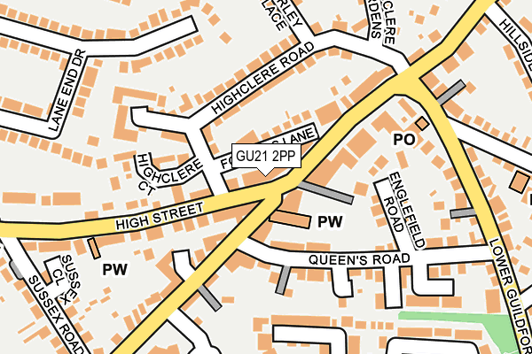 GU21 2PP map - OS OpenMap – Local (Ordnance Survey) GU21 2PP map - OS OpenMap – Local (Ordnance Survey)