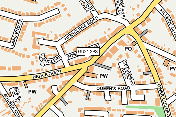 GU21 2PS map - OS OpenMap – Local (Ordnance Survey) GU21 2PS map - OS OpenMap – Local (Ordnance Survey)
