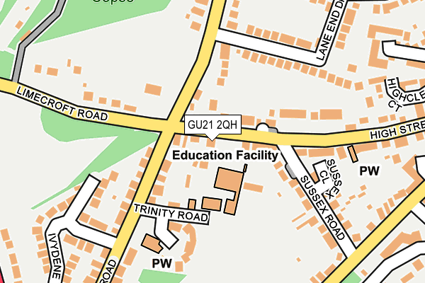 GU21 2QH map - OS OpenMap – Local (Ordnance Survey) GU21 2QH map - OS OpenMap – Local (Ordnance Survey)