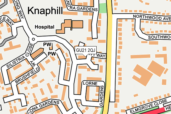 GU21 2QJ map - OS OpenMap – Local (Ordnance Survey) GU21 2QJ map - OS OpenMap – Local (Ordnance Survey)