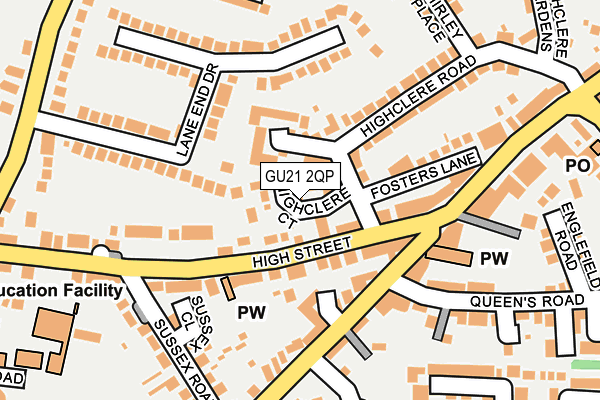 GU21 2QP map - OS OpenMap – Local (Ordnance Survey) GU21 2QP map - OS OpenMap – Local (Ordnance Survey)