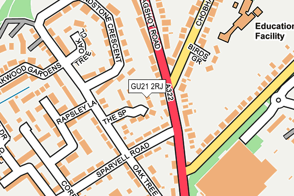 GU21 2RJ map - OS OpenMap – Local (Ordnance Survey) GU21 2RJ map - OS OpenMap – Local (Ordnance Survey)