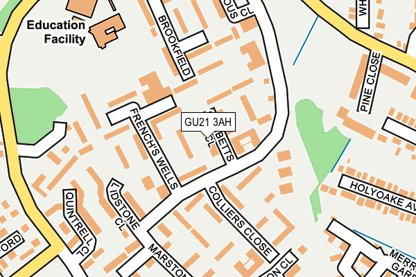 GU21 3AH map - OS OpenMap – Local (Ordnance Survey) GU21 3AH map - OS OpenMap – Local (Ordnance Survey)
