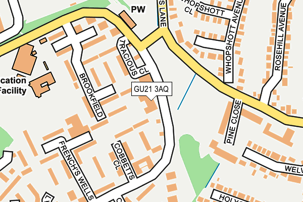 GU21 3AQ map - OS OpenMap – Local (Ordnance Survey) GU21 3AQ map - OS OpenMap – Local (Ordnance Survey)