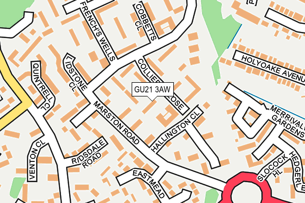 GU21 3AW map - OS OpenMap – Local (Ordnance Survey) GU21 3AW map - OS OpenMap – Local (Ordnance Survey)