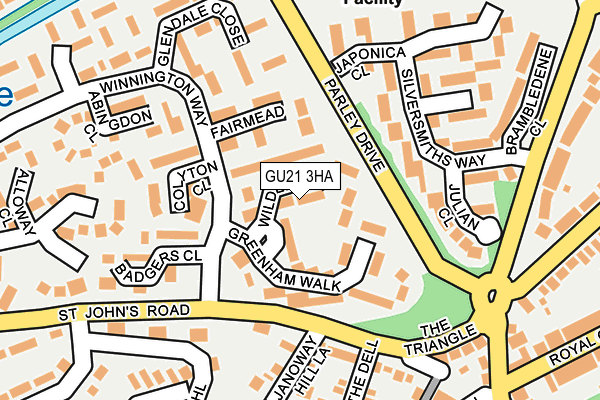 GU21 3HA map - OS OpenMap – Local (Ordnance Survey) GU21 3HA map - OS OpenMap – Local (Ordnance Survey)