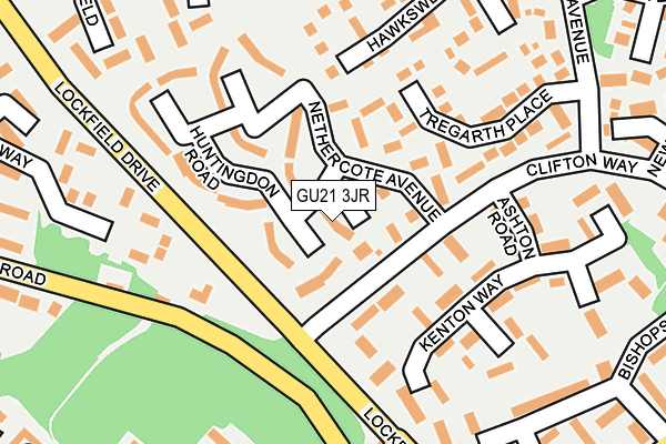 GU21 3JR map - OS OpenMap – Local (Ordnance Survey) GU21 3JR map - OS OpenMap – Local (Ordnance Survey)
