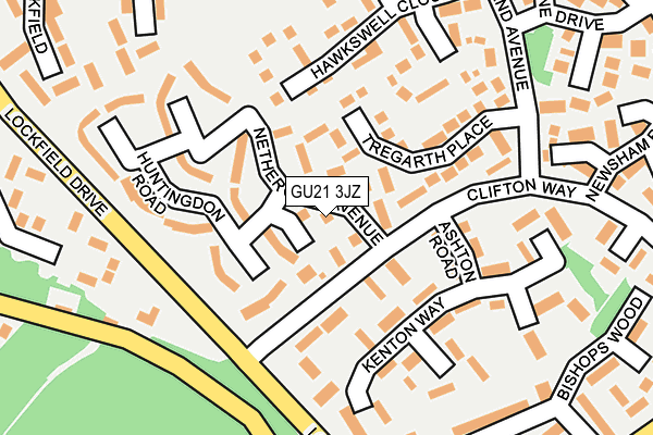 GU21 3JZ map - OS OpenMap – Local (Ordnance Survey) GU21 3JZ map - OS OpenMap – Local (Ordnance Survey)