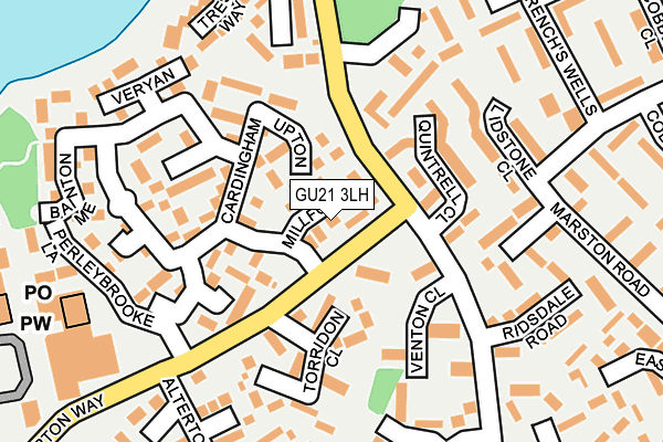 GU21 3LH map - OS OpenMap – Local (Ordnance Survey) GU21 3LH map - OS OpenMap – Local (Ordnance Survey)