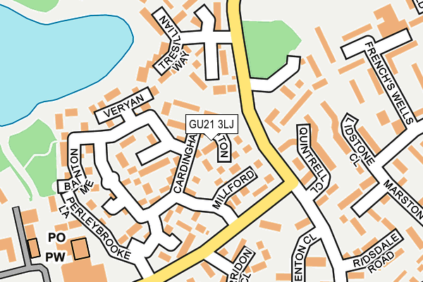 GU21 3LJ map - OS OpenMap – Local (Ordnance Survey) GU21 3LJ map - OS OpenMap – Local (Ordnance Survey)