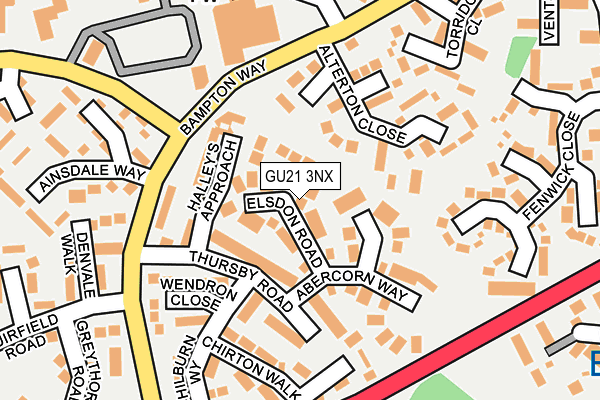 GU21 3NX map - OS OpenMap – Local (Ordnance Survey) GU21 3NX map - OS OpenMap – Local (Ordnance Survey)