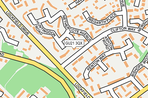 GU21 3QX map - OS OpenMap – Local (Ordnance Survey) GU21 3QX map - OS OpenMap – Local (Ordnance Survey)