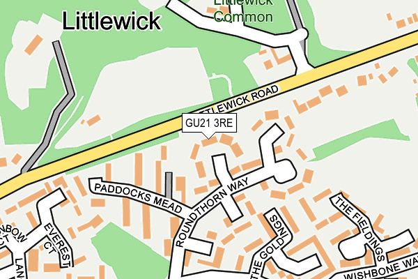 GU21 3RE map - OS OpenMap – Local (Ordnance Survey) GU21 3RE map - OS OpenMap – Local (Ordnance Survey)