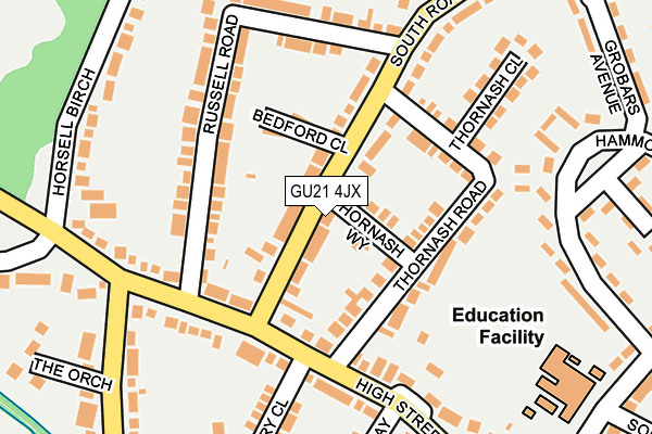 GU21 4JX map - OS OpenMap – Local (Ordnance Survey) GU21 4JX map - OS OpenMap – Local (Ordnance Survey)